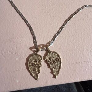 Gold Star Crossed Heart Pendant Necklace